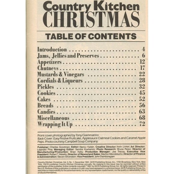 COUNTRY KITCHEN CHRISTMAS 100 DELECTABLE RECIPES VOL. 3, NO. 1 DEC. 1991 - Picture 5 of 5